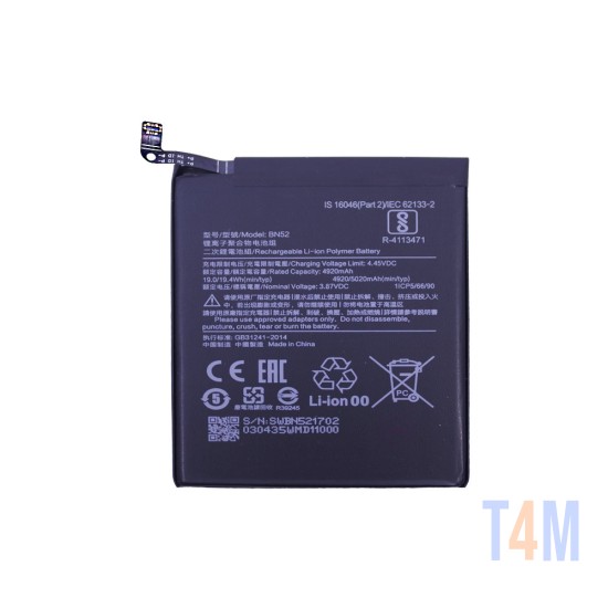 Battery BN52 for Xiaomi Redmi Note 9 Pro 5020mAh